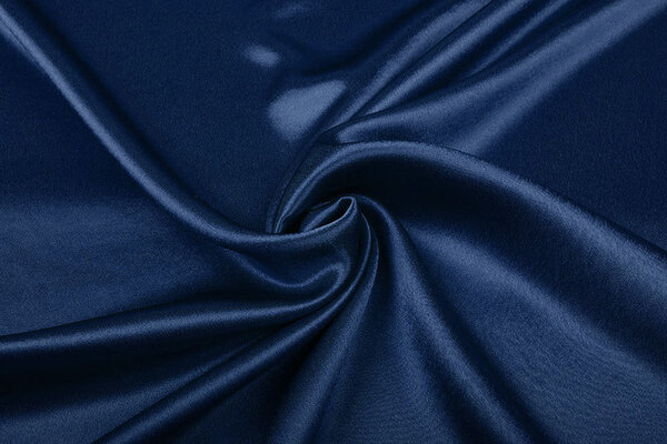 Satin Crêpe Police Bleu