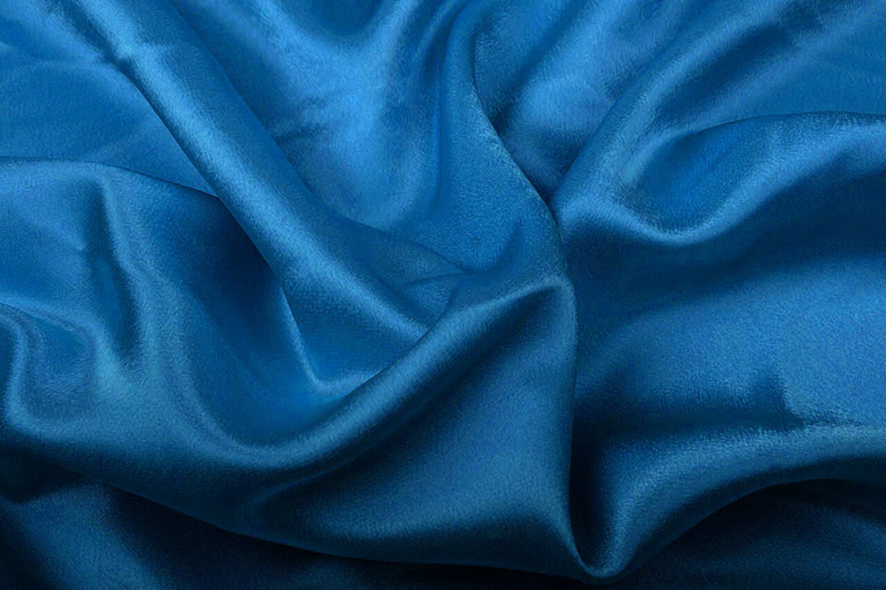 Crêpe Satin Petrol blauw