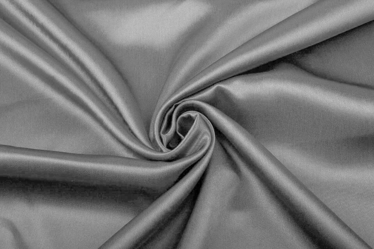 Satin Crêpe Gris Clair