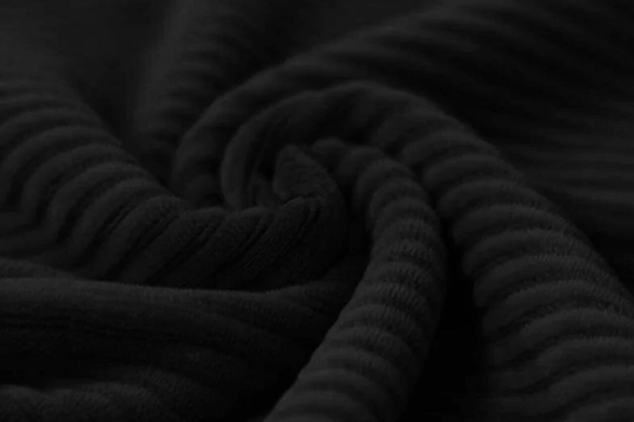 Coton Tricoté Grand Velours Côtelé Noir Coton Tricoté Grand Velours Côtelé Noir