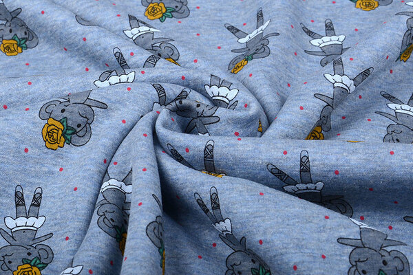 SweatStoff Alpenfleece Elefant Jeans Meliert SweatStoff Alpenfleece Elefant Jeans Meliert