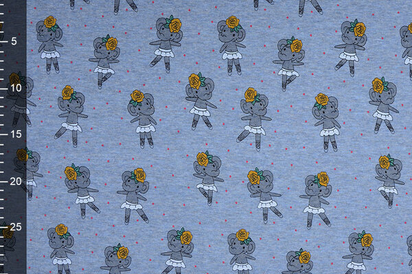 SweatStoff Alpenfleece Elefant Jeans Meliert SweatStoff Alpenfleece Elefant Jeans Meliert