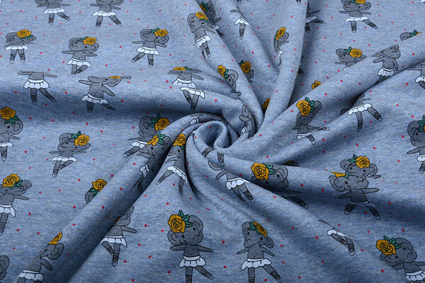 SweatStoff Alpenfleece Elefant Jeans Meliert SweatStoff Alpenfleece Elefant Jeans Meliert