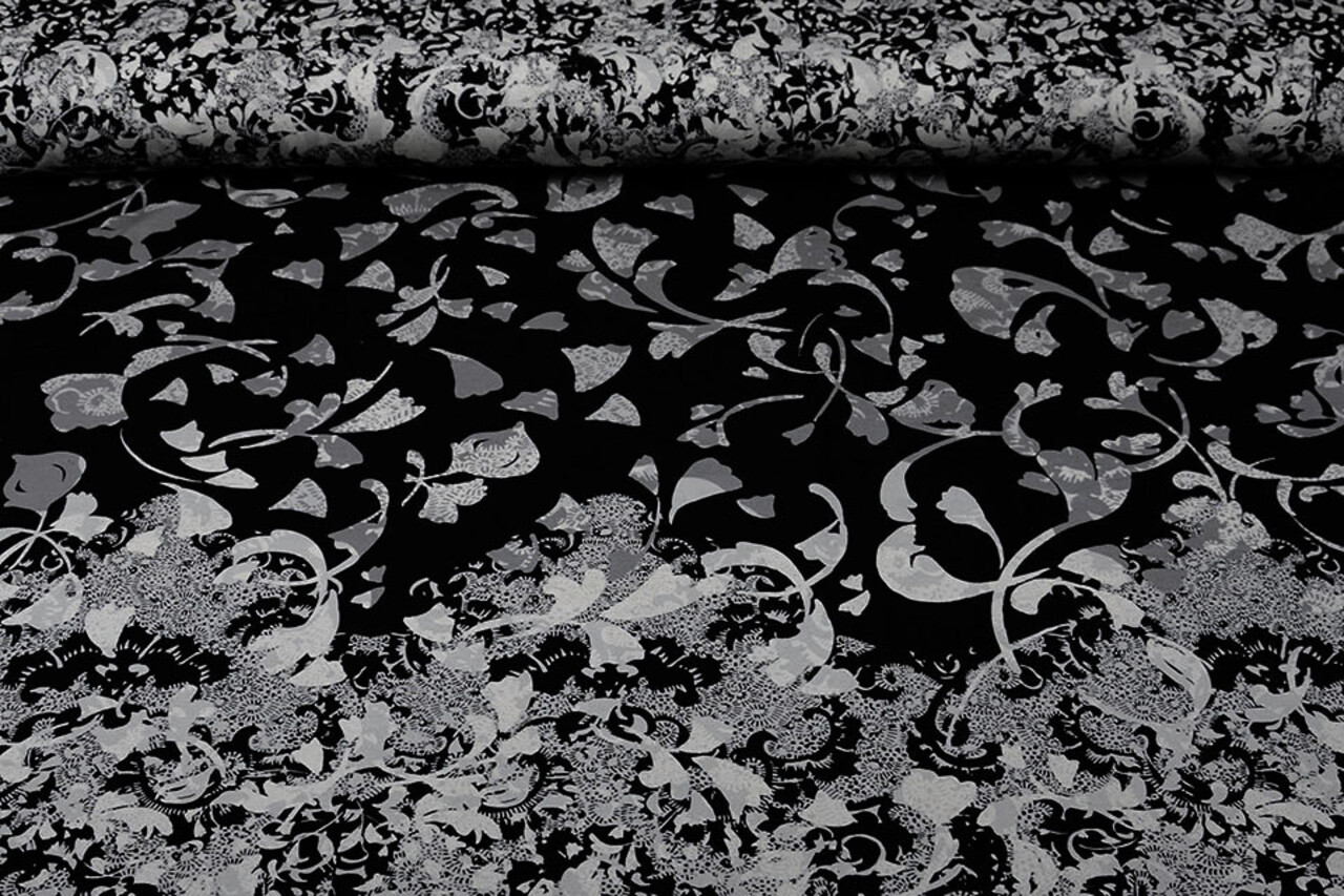 Digital Panel Viskose Jersey Wavuka Grau