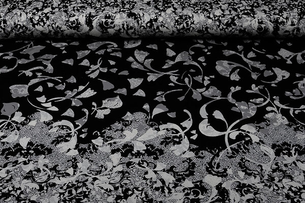 Panel Digital de Jersey de Viscosa Wavuka Gris Panel Digital de Jersey de Viscosa Wavuka Gris