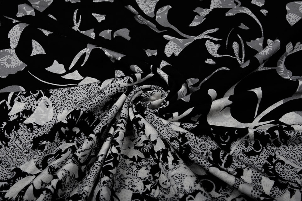 Digital Panel Viscose Jersey Wavuka Grey