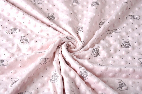 Bär Minky-Fleece Puderrosa