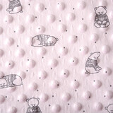 Bear Minky Fleece Powder Pink Bear Minky Fleece Powder Pink