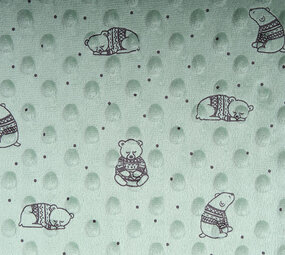 Bear Minky Fleece Light Old Green Bear Minky Fleece Light Old Green