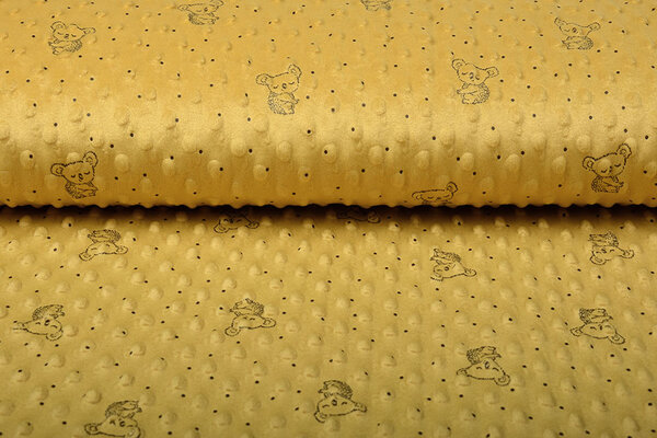 Koala Minky Fleece Ocher Koala Minky Fleece Ocher