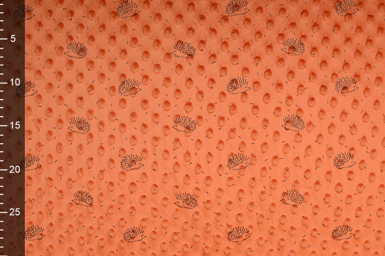 Hedgehog Minky Fleece Orange Brique Hedgehog Minky Fleece Orange Brique