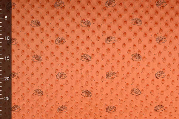 Hedgehog Minky Fleece Orange Brique Hedgehog Minky Fleece Orange Brique