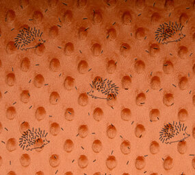 Hedgehog Minky Fleece Orange Brique Hedgehog Minky Fleece Orange Brique