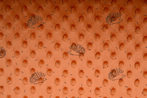Hedgehog Minky Fleece Orange Brique Hedgehog Minky Fleece Orange Brique