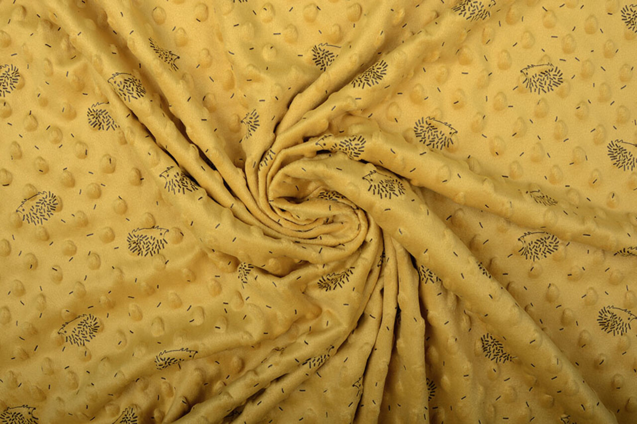 Hedgehog Minky Fleece Ocher Hedgehog Minky Fleece Ocher