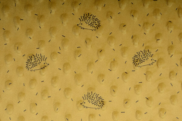 Hedgehog Minky Fleece Ocher Hedgehog Minky Fleece Ocher