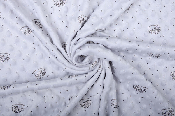 Hedgehog Minky Fleece Silver