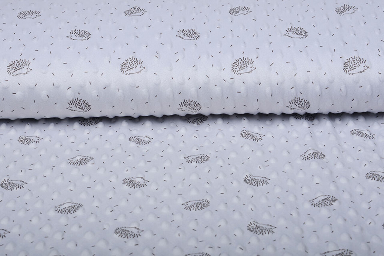 Hedgehog Minky Fleece Silver
