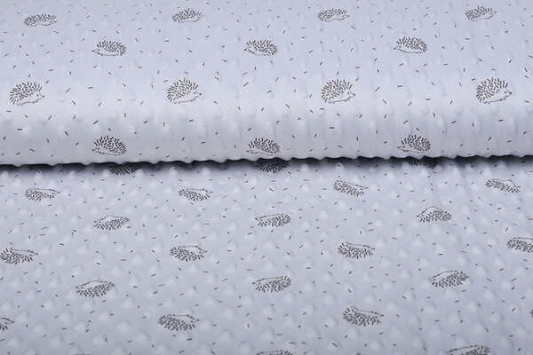 Hedgehog Minky Fleece Silver