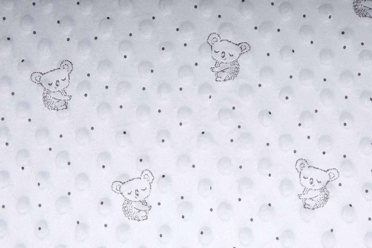 Koala Minky Fleece Zilver Koala Minky Fleece Zilver