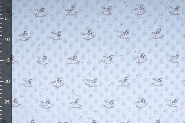 Hobbelpaard Minky Polaire Bleu Layette Hobbelpaard Minky Polaire Bleu Layette