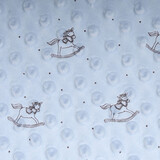 Schaukelpferd Minky-Fleece Baby Blau Schaukelpferd Minky-Fleece Baby Blau