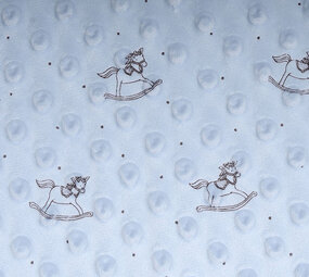 Schaukelpferd Minky-Fleece Baby Blau Schaukelpferd Minky-Fleece Baby Blau