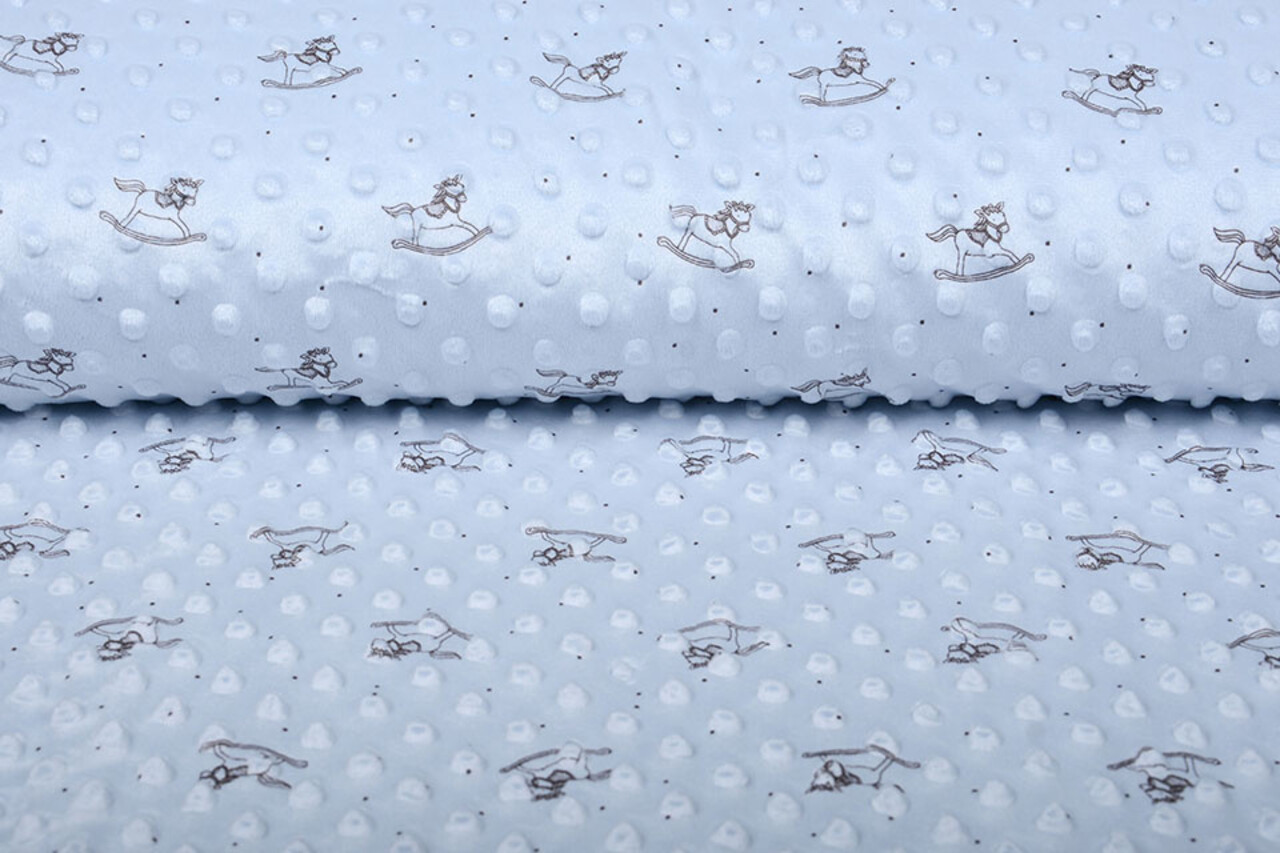 Schaukelpferd Minky-Fleece Baby Blau