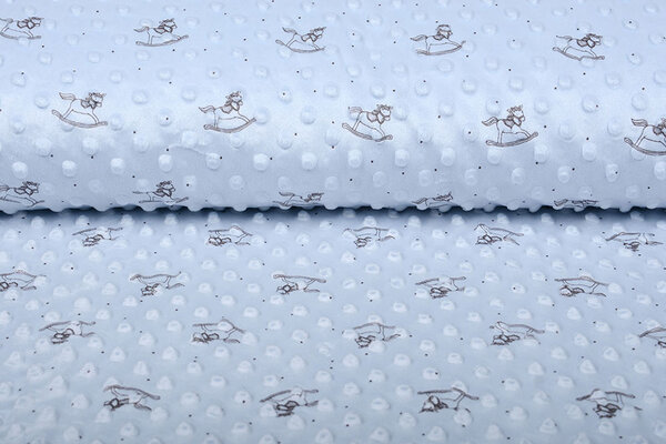 Schaukelpferd Minky-Fleece Baby Blau