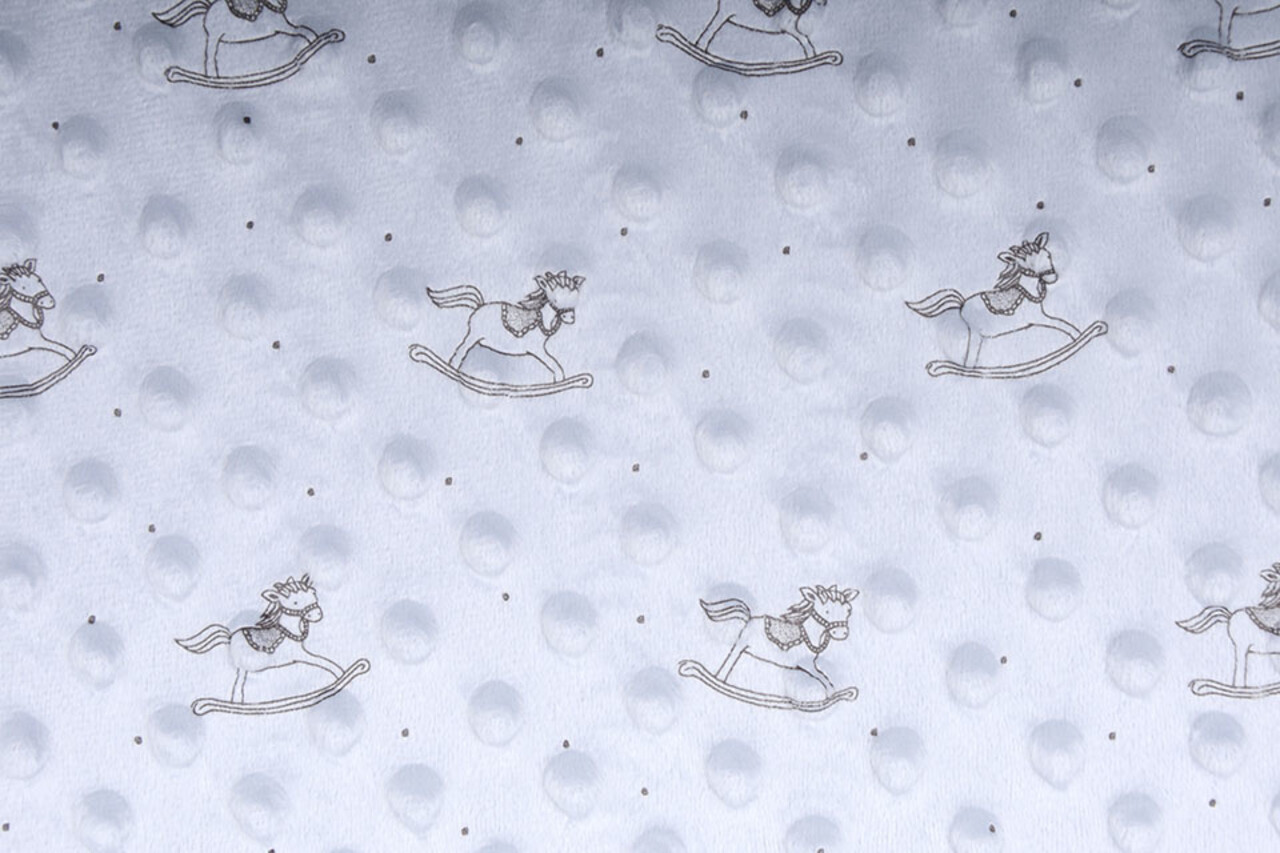 Schaukelpferd Minky-Fleece Silber Schaukelpferd Minky-Fleece Silber