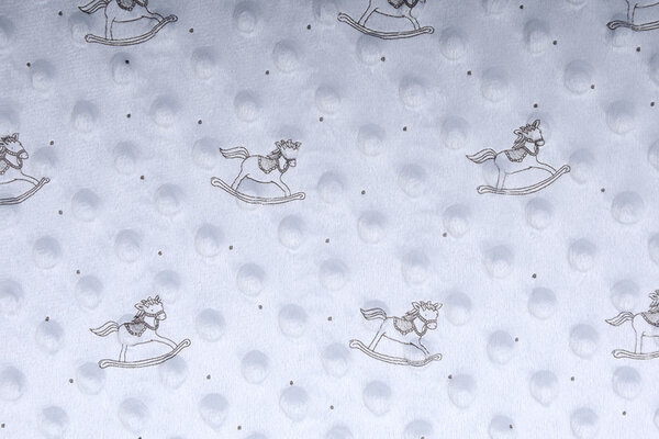 Rocking Horse Minky Fleece Silver