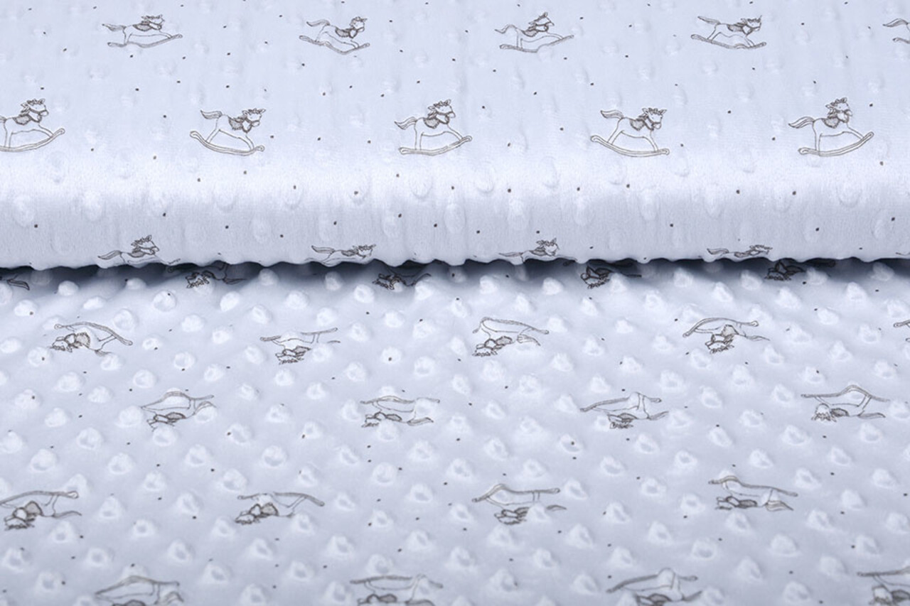 Rocking Horse Minky Fleece Silver
