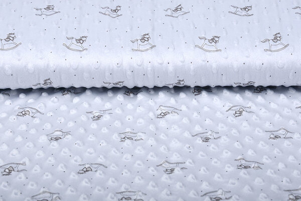 Rocking Horse Minky Fleece Silver
