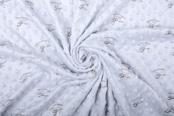 Schaukelpferd Minky-Fleece Silber Schaukelpferd Minky-Fleece Silber