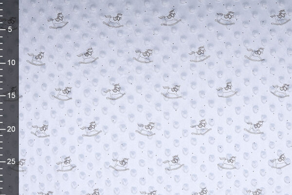 Schaukelpferd Minky-Fleece Silber Schaukelpferd Minky-Fleece Silber