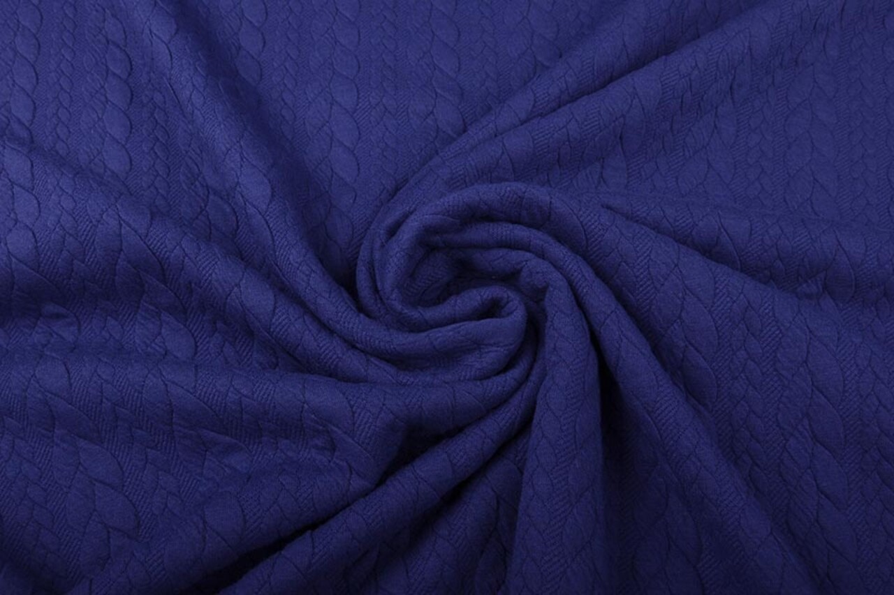 A Maglia Treccia Tessuto Maglia Blu Reale A Maglia Treccia Tessuto Maglia Blu Reale