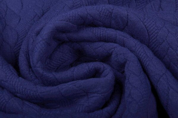 Knitted Cable Fabric Tricot Royal Blue
