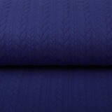 Gebreide Kabel Stof Tricot Konings Blauw