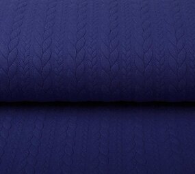 Knitted Cable Fabric Tricot Royal Blue Knitted Cable Fabric Tricot Royal Blue