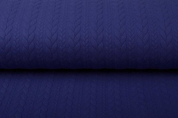 Knitted Cable Fabric Tricot Royal Blue