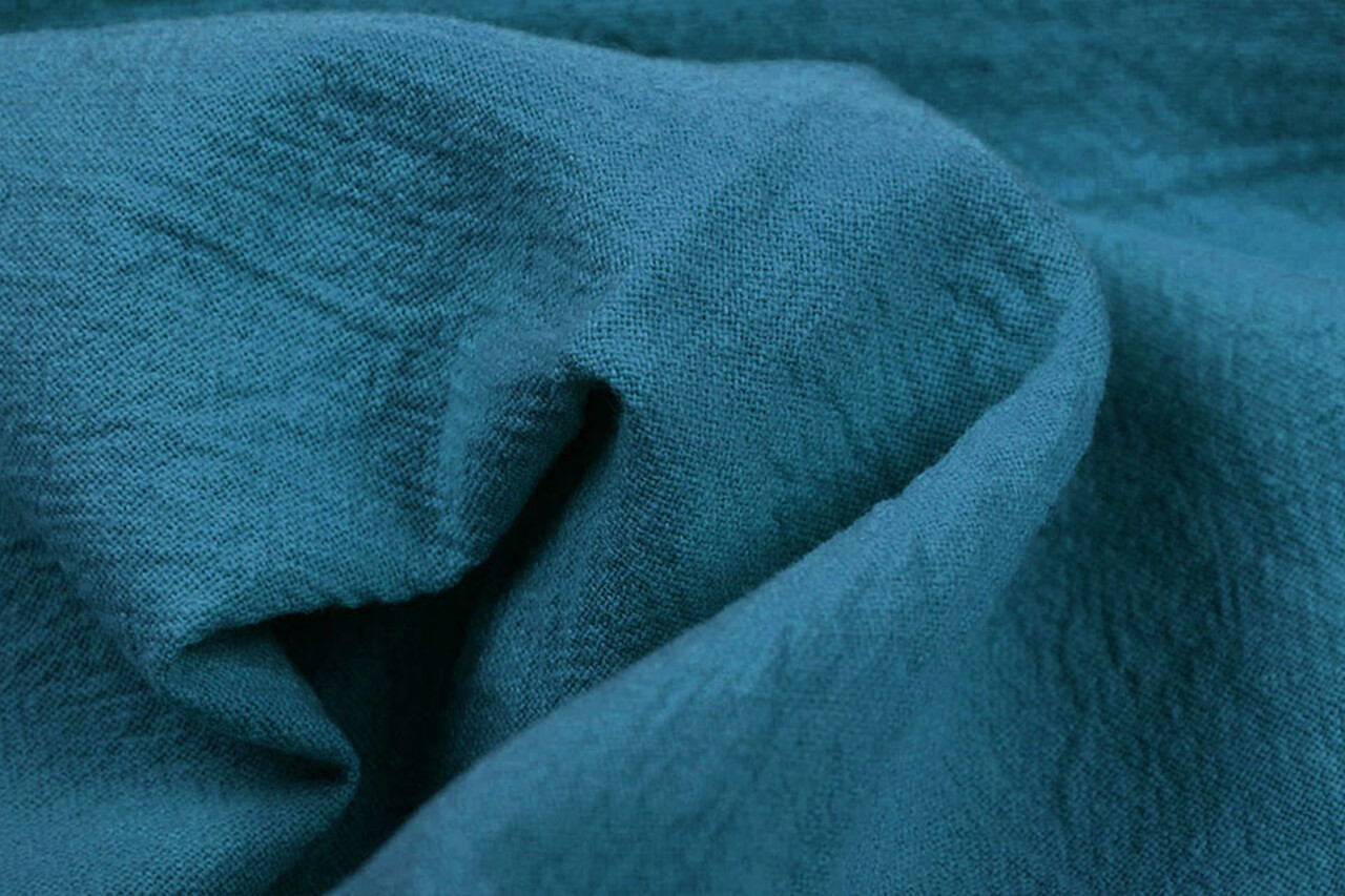 Oeko-Tex®  100% Washed Cotton Petrol Blue Oeko-Tex®  100% Washed Cotton Petrol Blue