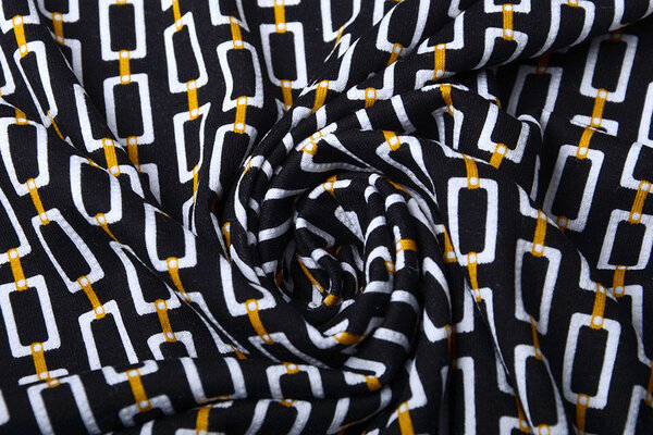 Viskose Jersey Lacquar Chains Schwarz Viskose Jersey Lacquar Chains Schwarz