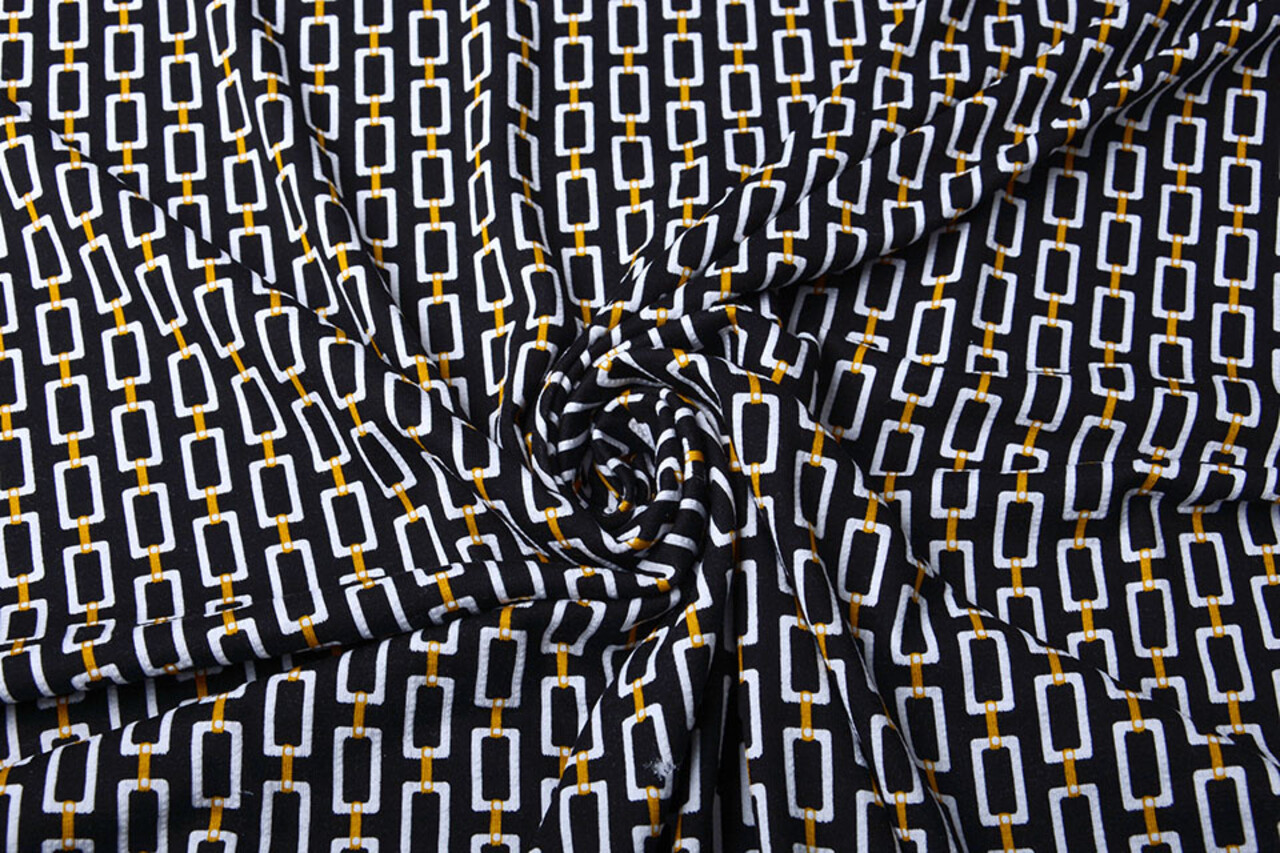 Viskose Jersey Lacquar Chains Schwarz Viskose Jersey Lacquar Chains Schwarz