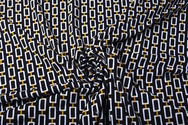 Viskose Jersey Lacquar Chains Schwarz Viskose Jersey Lacquar Chains Schwarz