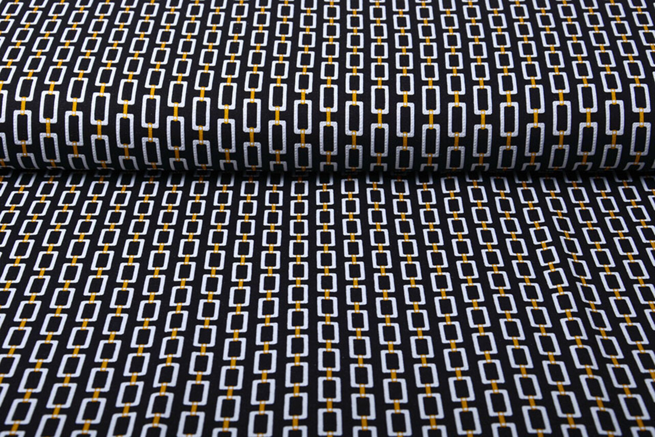 Viskose Jersey Lacquar Chains Schwarz Viskose Jersey Lacquar Chains Schwarz
