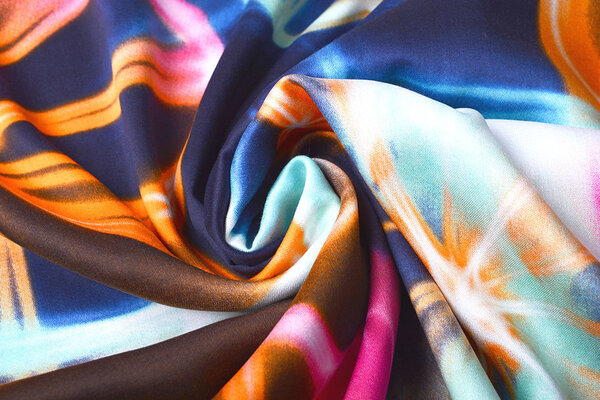 100% Viscose Digital Printed Neon Blue Orange 100% Viscose Digital Printed Neon Blue Orange