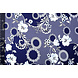 Jersey de Viscosa Lacquar Flores Flor Azul Marino Azul Jersey de Viscosa Lacquar Flores Flor Azul Marino Azul