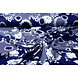 Viscosa Jersey Laccato Bunga Fiore Blu Navy