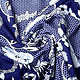 Viscose Jersey Lacquar Bunga Bloem Marine Blauw