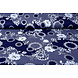 Jersey de Viscosa Lacquar Flores Flor Azul Marino Azul Jersey de Viscosa Lacquar Flores Flor Azul Marino Azul